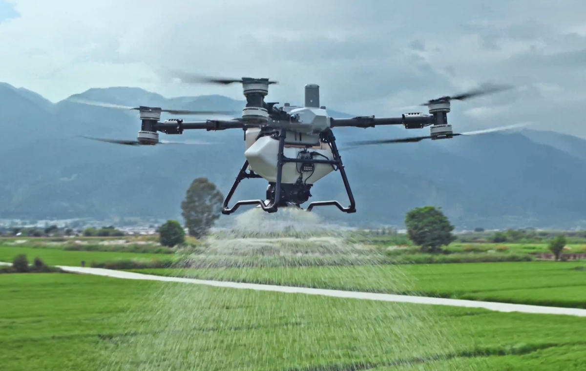 Precision drone application in action